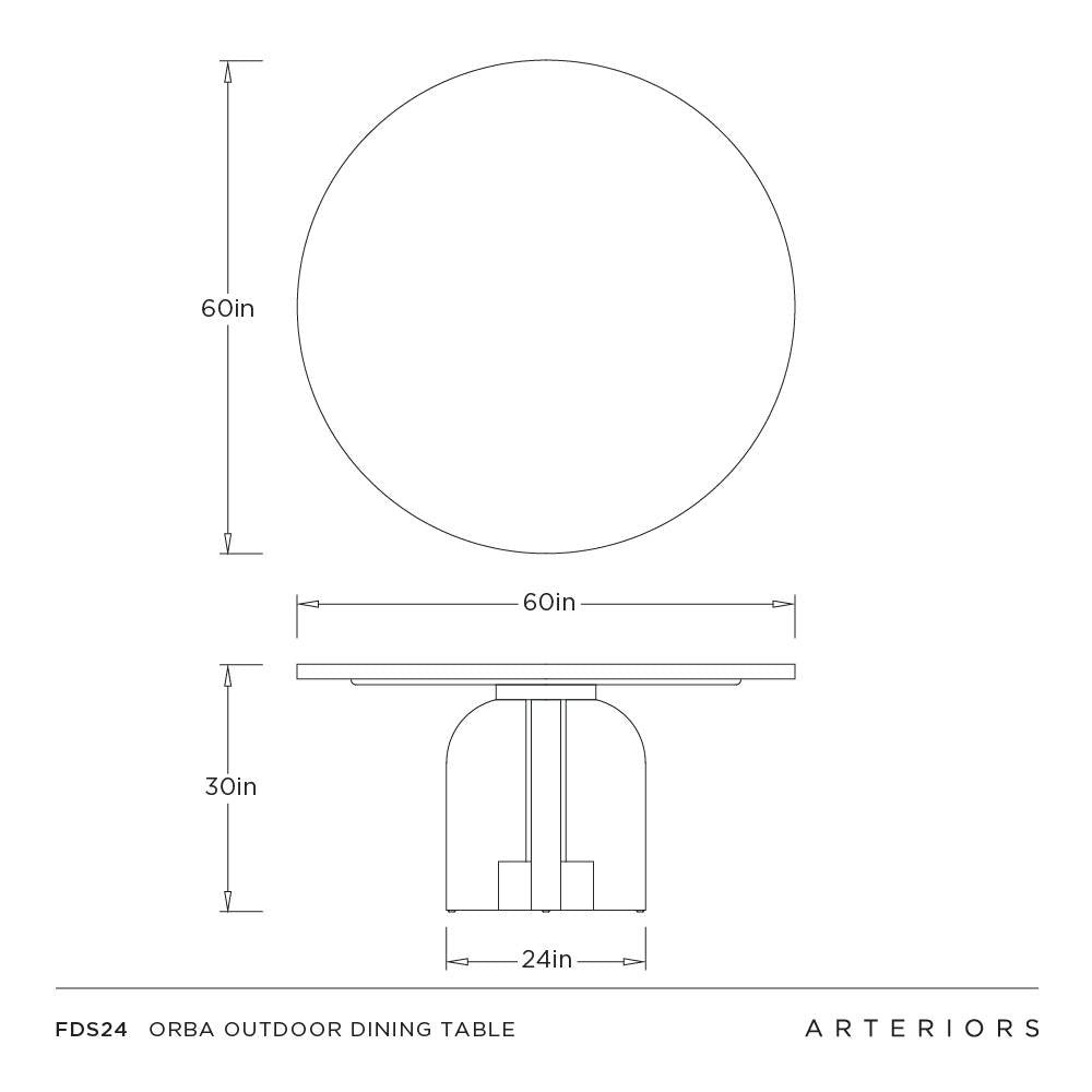 Arteriors - FDS24 - Outdoor Dining Table - Orba - Ivory