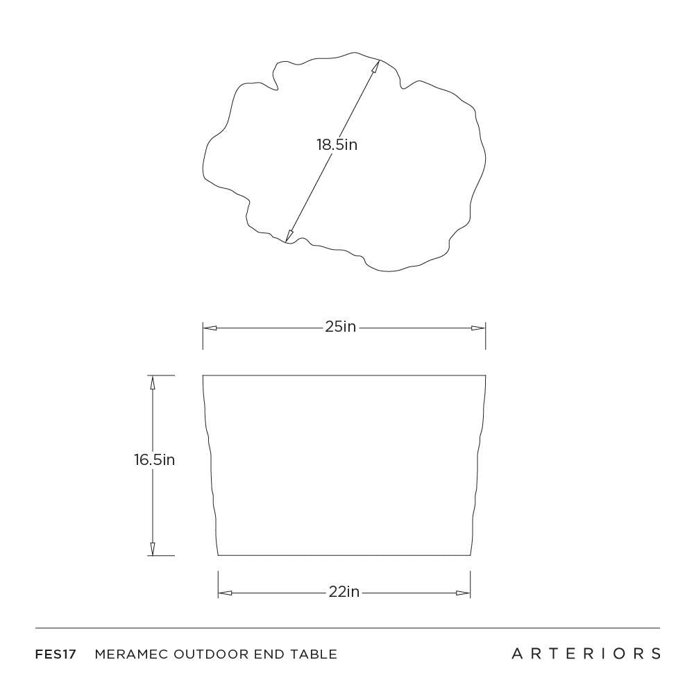 Arteriors - FES17 - Table d'appoint d'extérieur - Meramec - Toscane claire