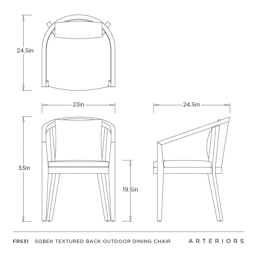 Arteriors - FRS31 - Chaise de salle à manger d'extérieur - Sobek