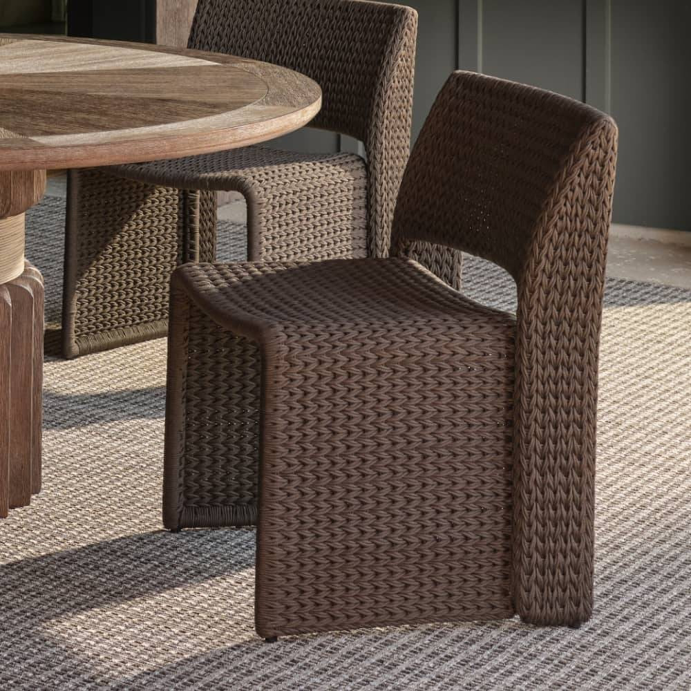 Arteriors - FRS32 - Chaise de salle à manger d'extérieur - Veneto - Brun anthracite