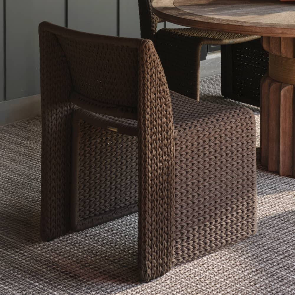 Arteriors - FRS32 - Chaise de salle à manger d'extérieur - Veneto - Brun anthracite