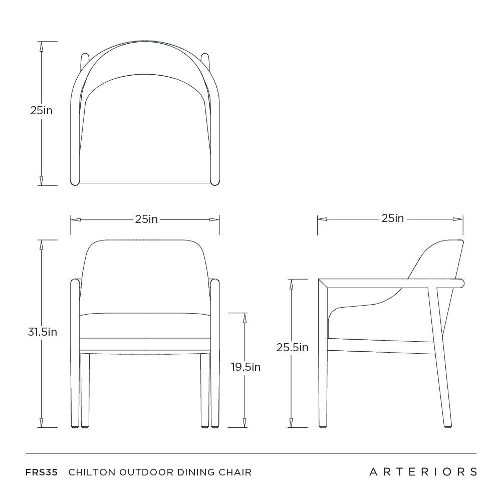 Arteriors - FRS35 - Chaise de salle à manger d'extérieur - Chilton