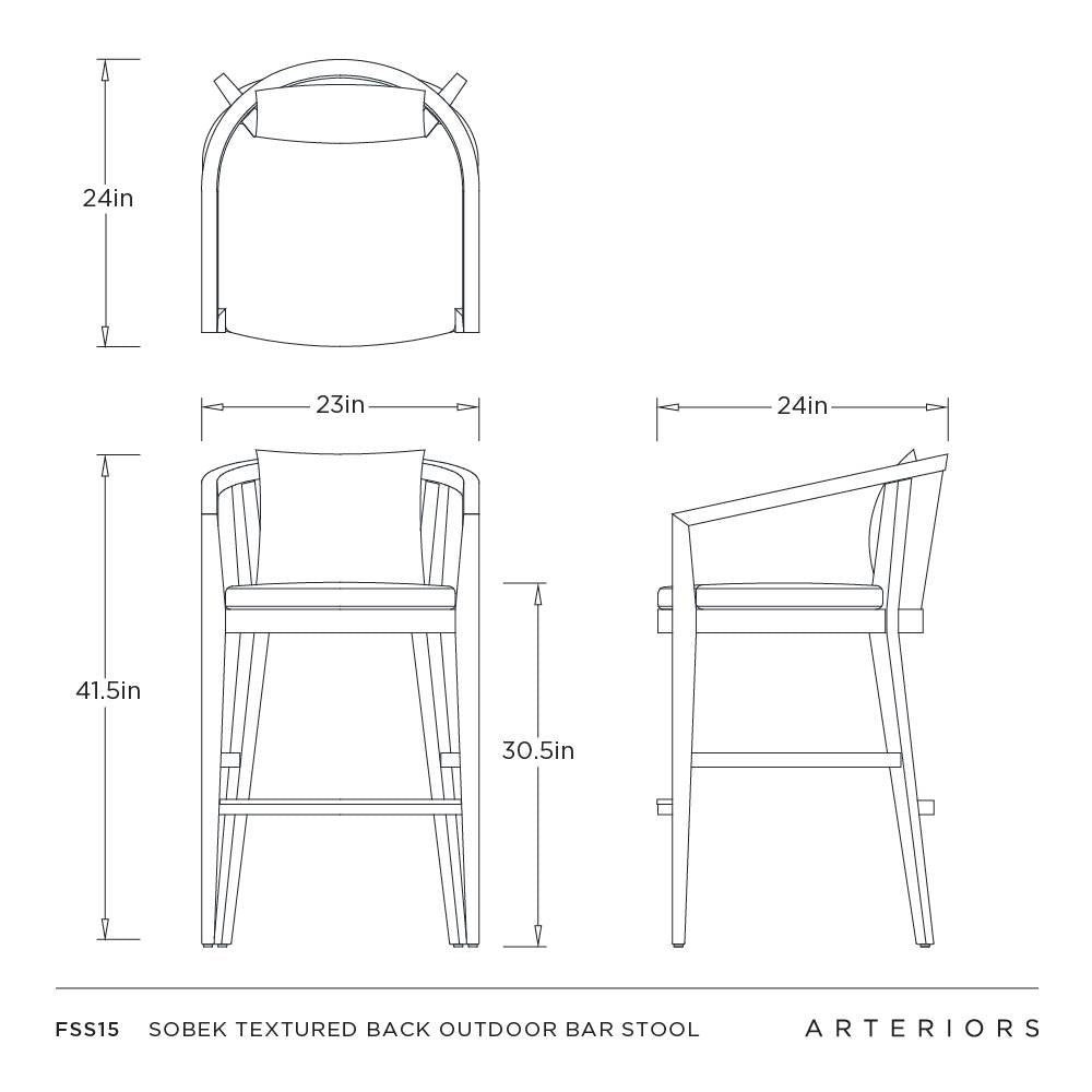 Arteriors - FSS15 - Outdoor Bar Stool - Sobek