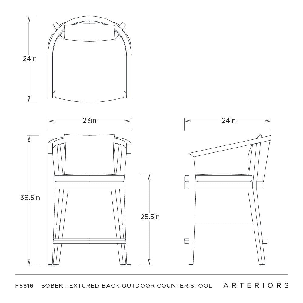 Arteriors - FSS16 - Outdoor Counter Stool - Sobek