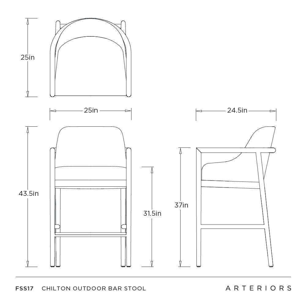 Arteriors - FSS17 - Tabouret de bar d'extérieur - Chilton