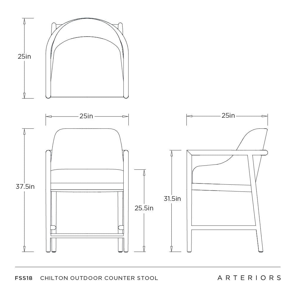 Arteriors - FSS18 - Tabouret de bar d'extérieur - Chilton