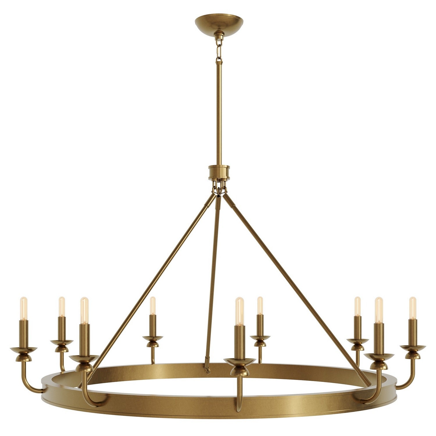 Robert Abbey - 270 - Nine Light Chandelier - William - Lacquered Burnished Brass