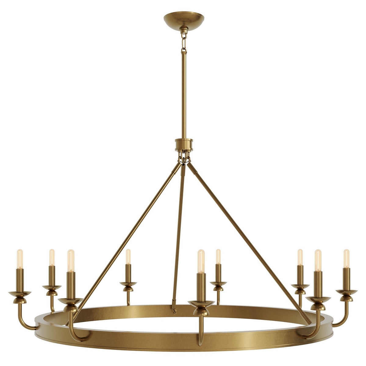 Robert Abbey - 270 - Nine Light Chandelier - William - Lacquered Burnished Brass