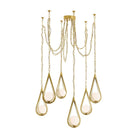 Arteriors - DMC38 - Six Lumières Suspendu - Ova - Laiton antique/Opale