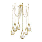 Arteriors - DMC38 - Six Lumières Suspendu - Ova - Laiton antique/Opale