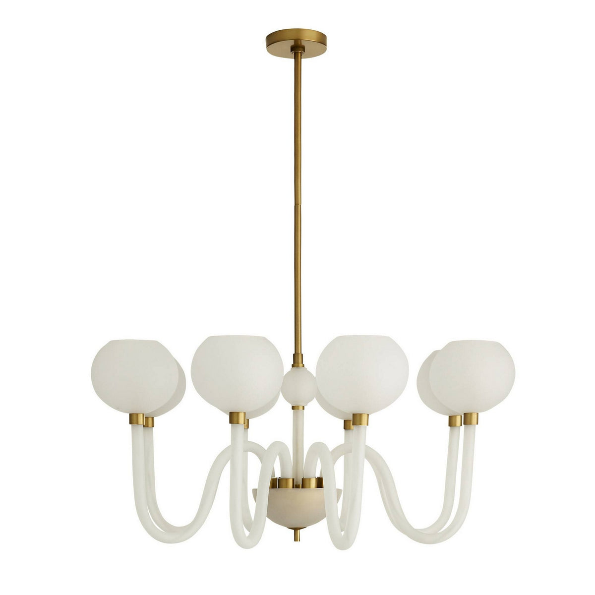 Arteriors - DMC37 - Huit Lumières Suspendu - Tebaldi - Laiton gravé transparent/antique