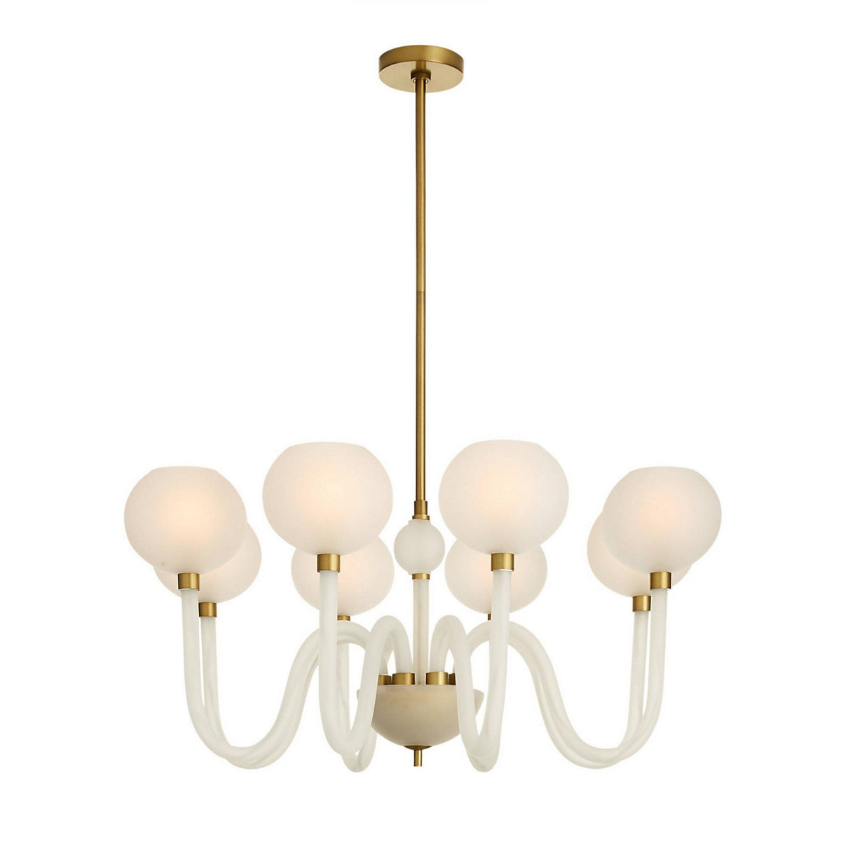 Arteriors - DMC37 - Huit Lumières Suspendu - Tebaldi - Laiton gravé transparent/antique