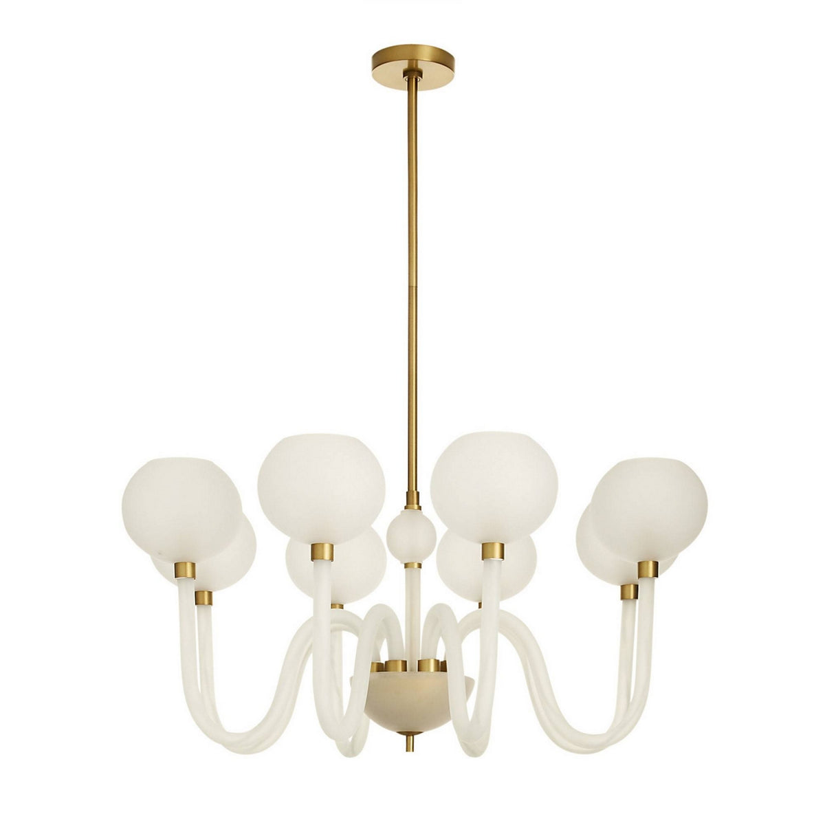 Arteriors - DMC37 - Huit Lumières Suspendu - Tebaldi - Laiton gravé transparent/antique