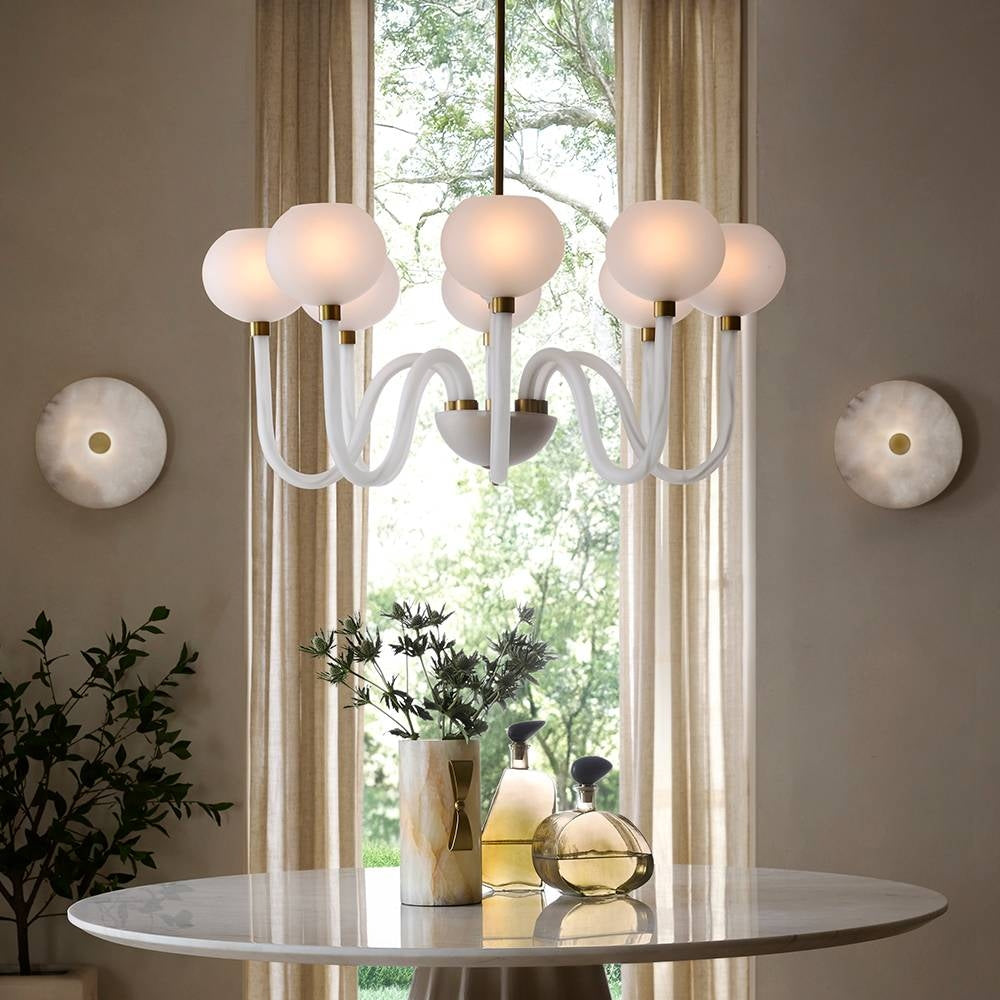 Arteriors - DMC37 - Huit Lumières Suspendu - Tebaldi - Laiton gravé transparent/antique