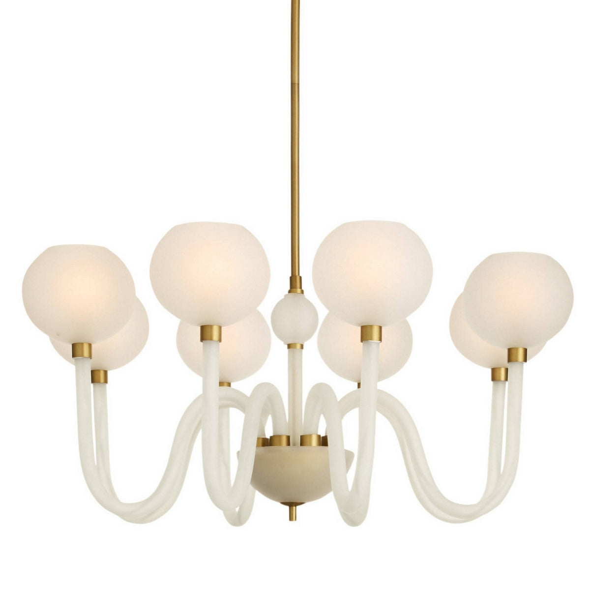 Arteriors - DMC37 - Huit Lumières Suspendu - Tebaldi - Laiton gravé transparent/antique