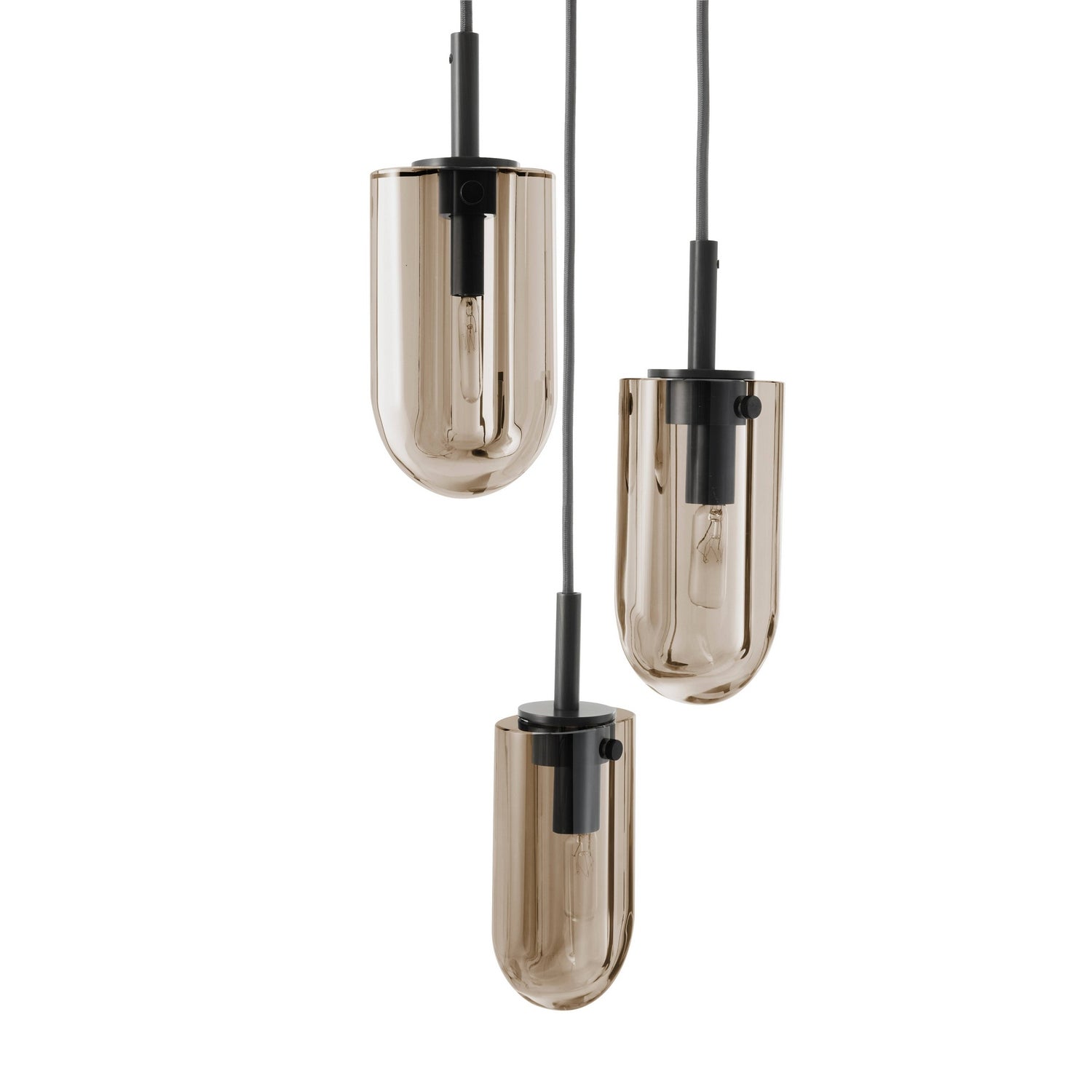 Arteriors - DPC43 - Trois Lumières Suspendu - Javier - Bronze fumé/anglais