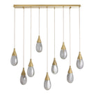 Arteriors - DLC56 - Nine Light Chandelier - Giselle - Smoke Luster/Antique Brass