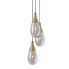 Arteriors - DPC35 - Trois Lumières Suspendu - Giselle - Lueur fumée/Laiton antique