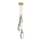 Arteriors - DPC35 - Trois Lumières Suspendu - Giselle - Lueur fumée/Laiton antique