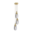 Arteriors - DPC35 - Trois Lumières Suspendu - Giselle - Lueur fumée/Laiton antique