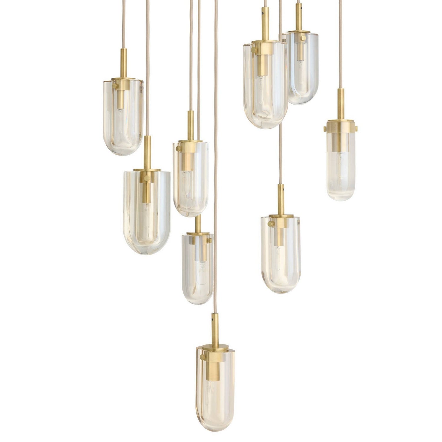 Arteriors - DSC15 - Neuf Lumières Suspendu - Javier - Champagne/Laiton antique