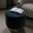 Arteriors FOU04 Avalon Ottoman in Aegean / Champagne