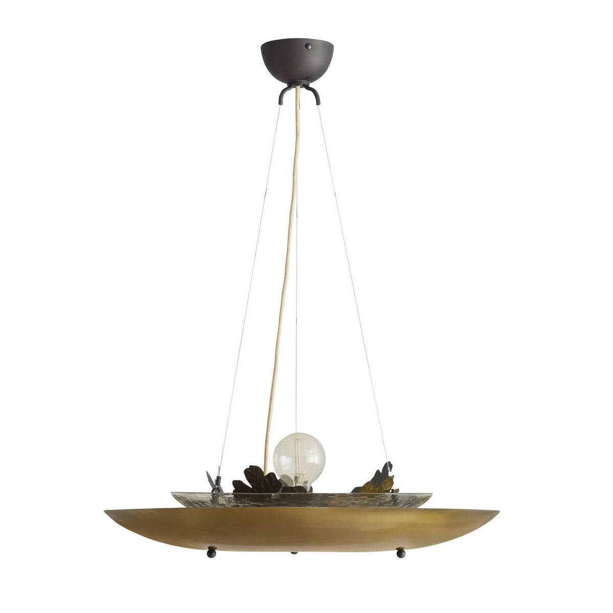 Arteriors - GDDMI01 - Une lumière Suspendu - Chene - Laiton antique/Transparent