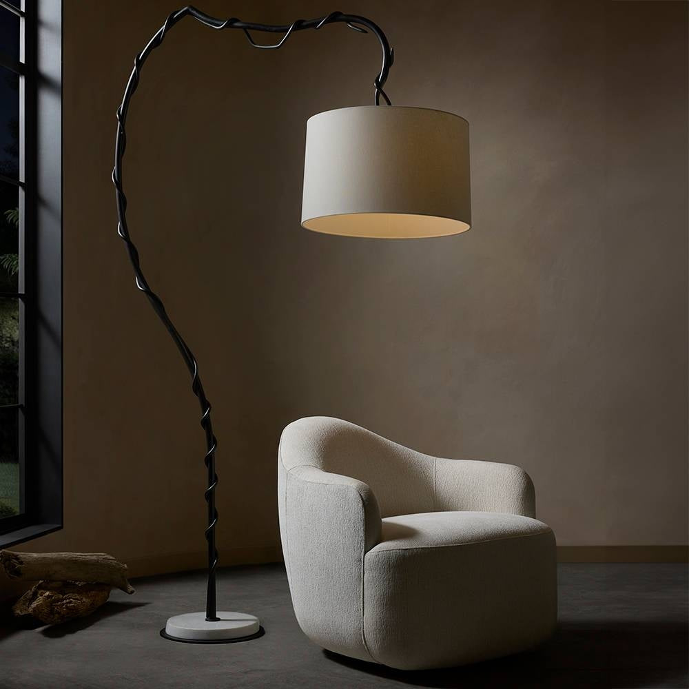 Arteriors - GDPFI02-SH070 - Lampadaire à une lumière - Muscadine - Bronze/Blanc