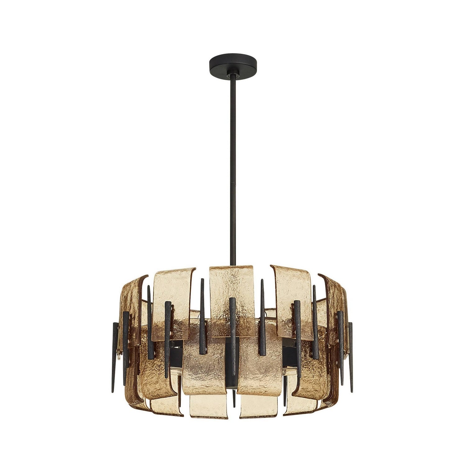 Arteriors - DSI15 - Six Light Chandelier - Lumora - Smoke/Blackened Iron