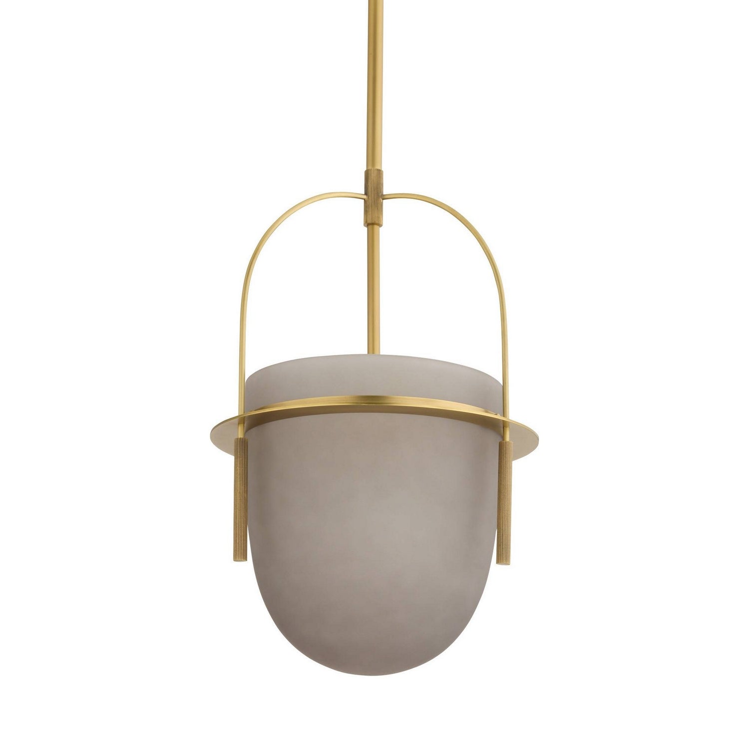Arteriors - DPC37 - One Light Pendant - Kathleen - Frosted Smoke/Antique Brass