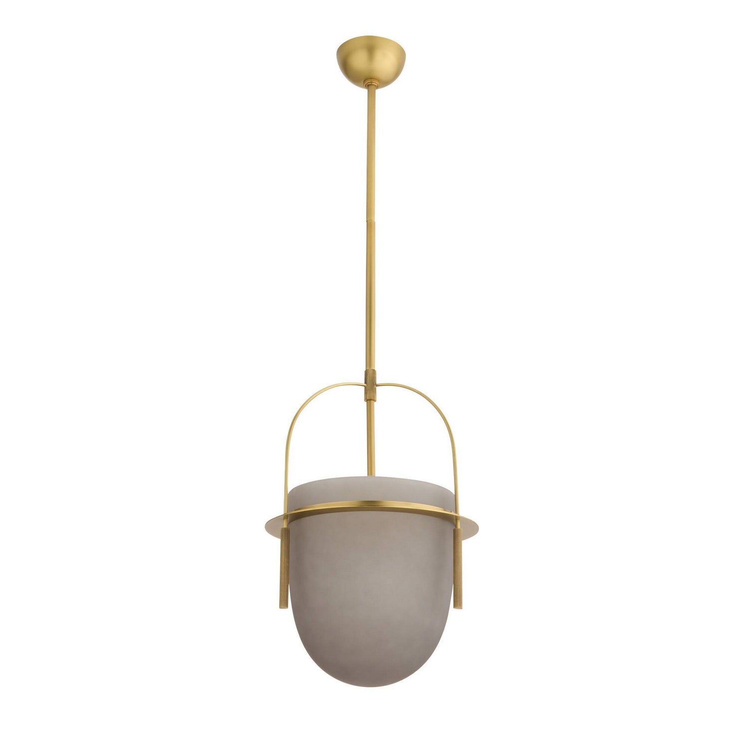 Arteriors - DPC37 - One Light Pendant - Kathleen - Frosted Smoke/Antique Brass