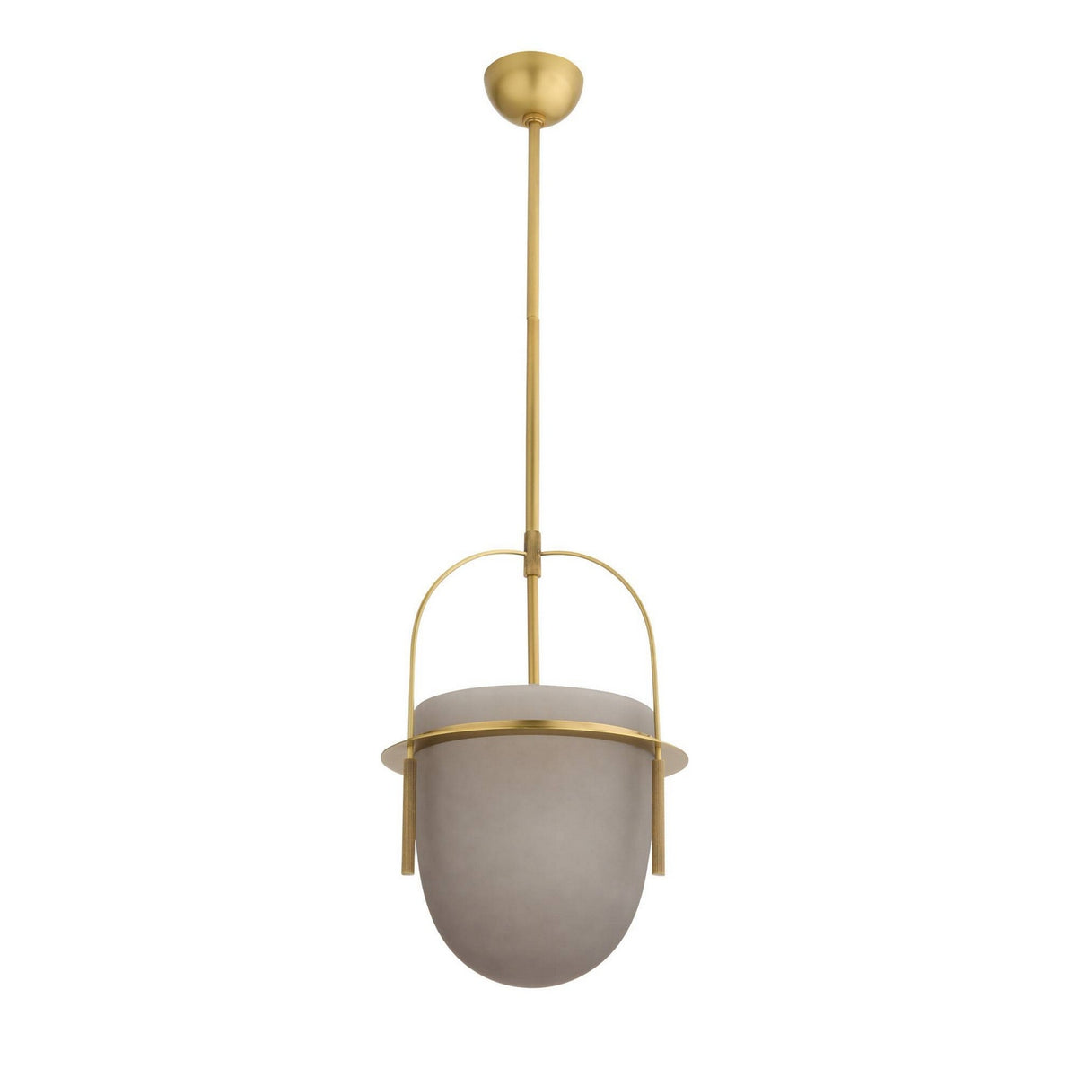 Arteriors - DPC37 - One Light Pendant - Kathleen - Frosted Smoke/Antique Brass
