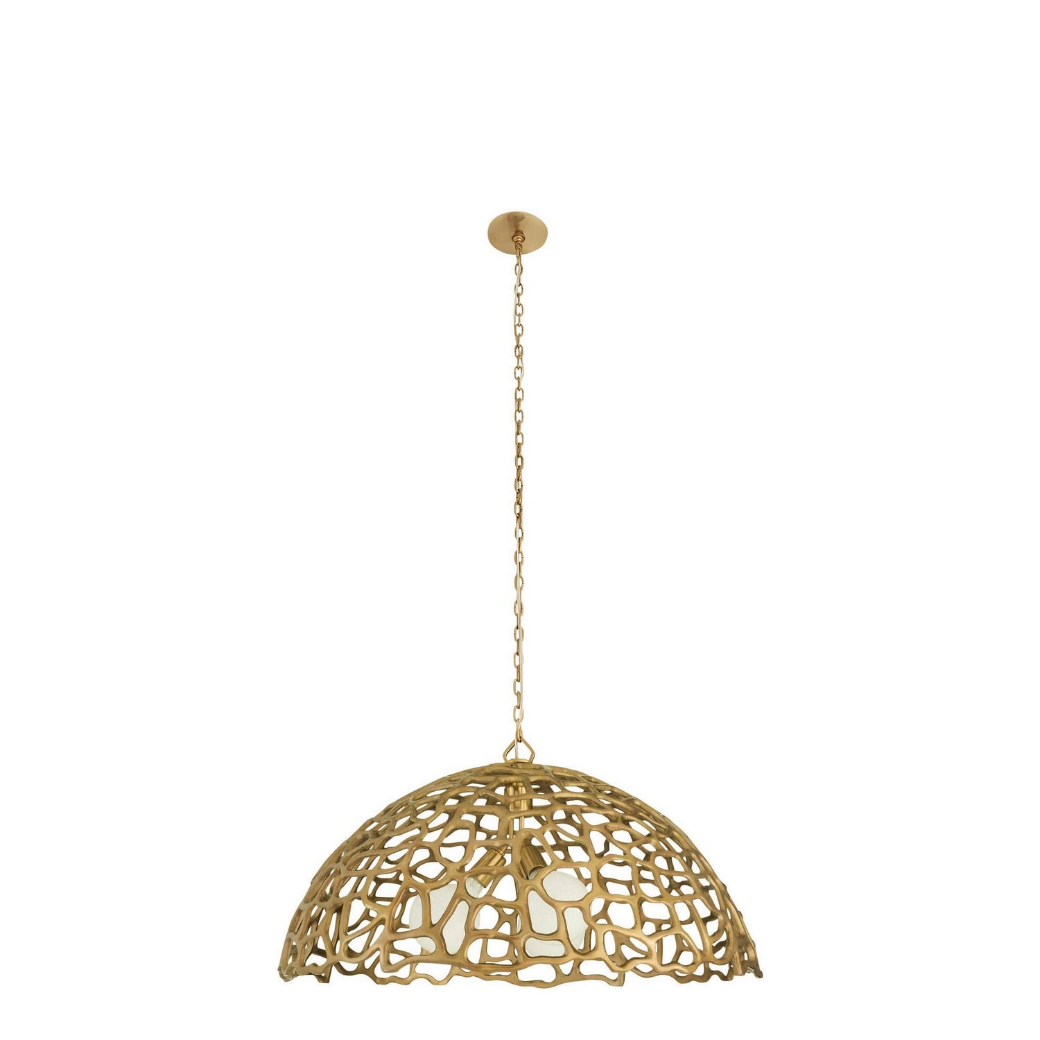 Arteriors - DMI35 - Three Light Pendant - Lotus - Antique Brass/Antique Brass