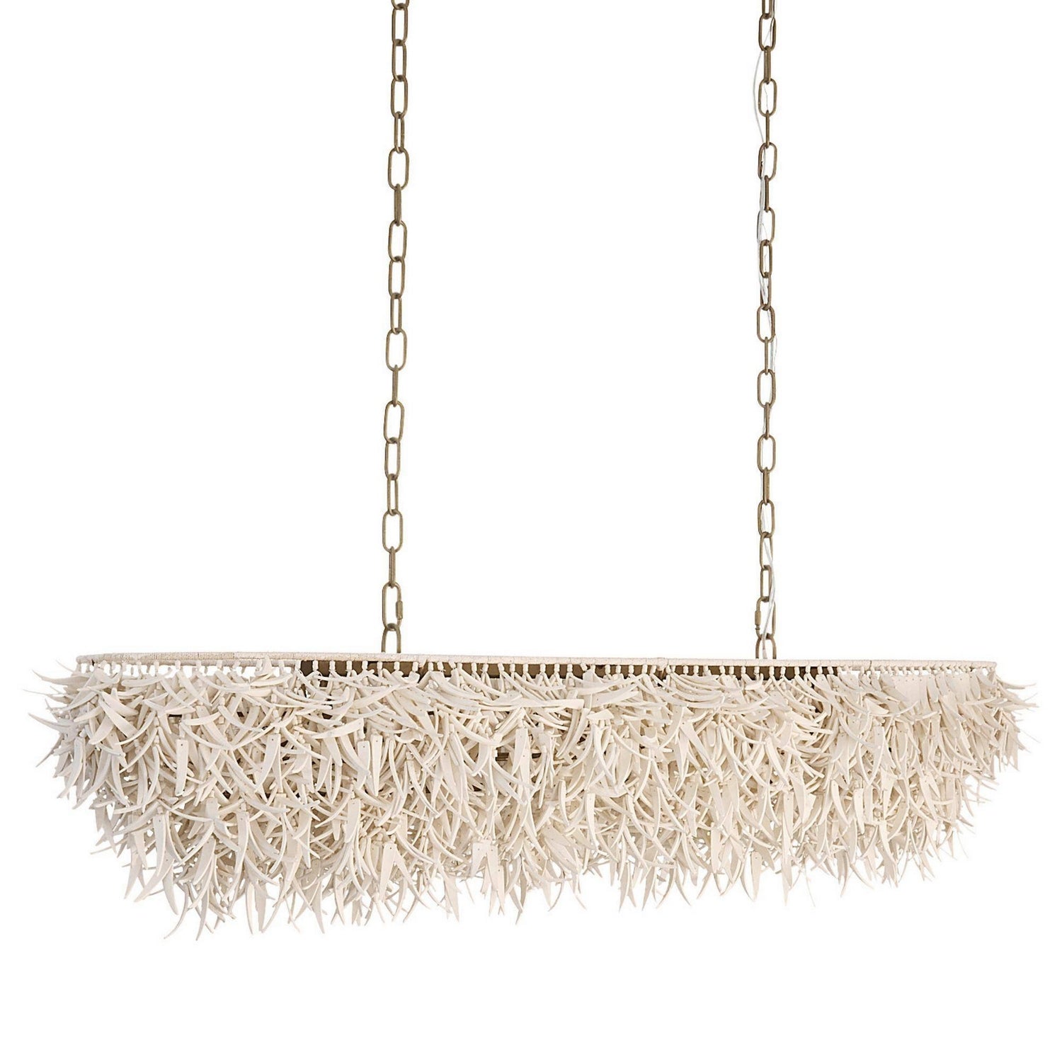 Arteriors - DLS17 - Six Light Linear Chandelier - Cabo - Ivory/Antique Brass