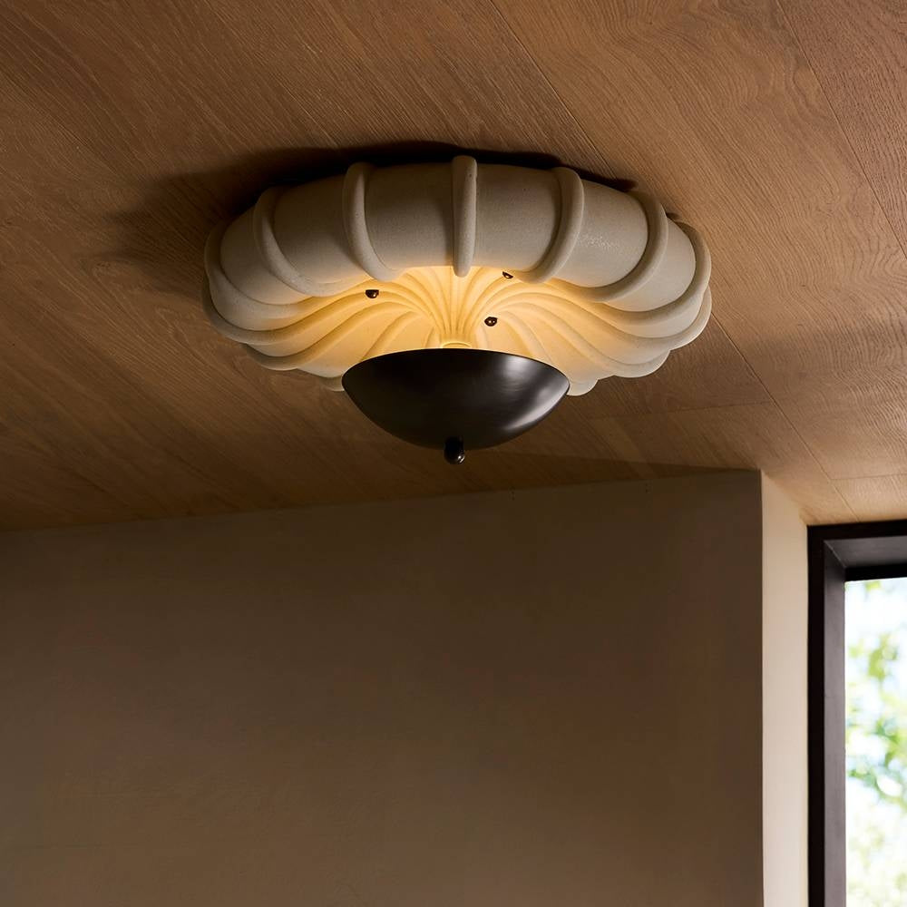 Arteriors - DFC34 - LED Plafonnier - Elara - Blanc/Bronze blanc