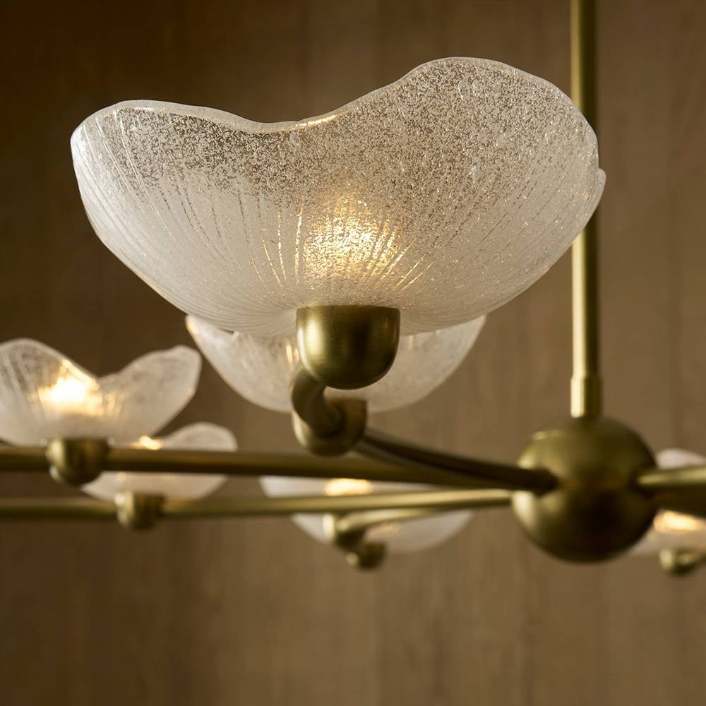 Arteriors - DLC51 - LED Suspendu - Fleurana - Givré/Laiton Antique