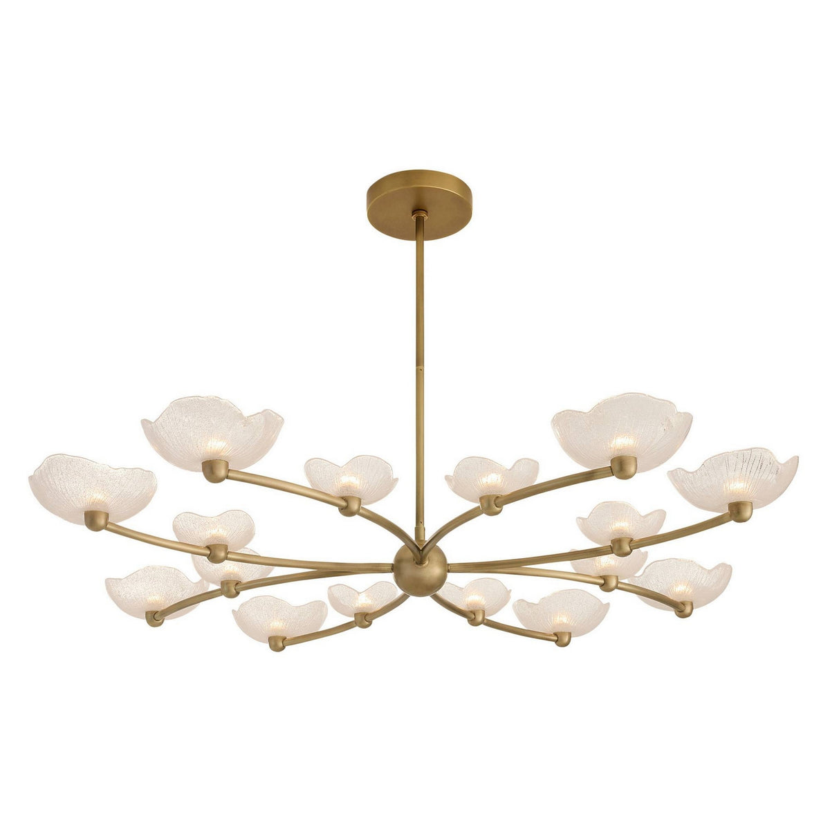 Arteriors - DLC51 - LED Suspendu - Fleurana - Givré/Laiton Antique