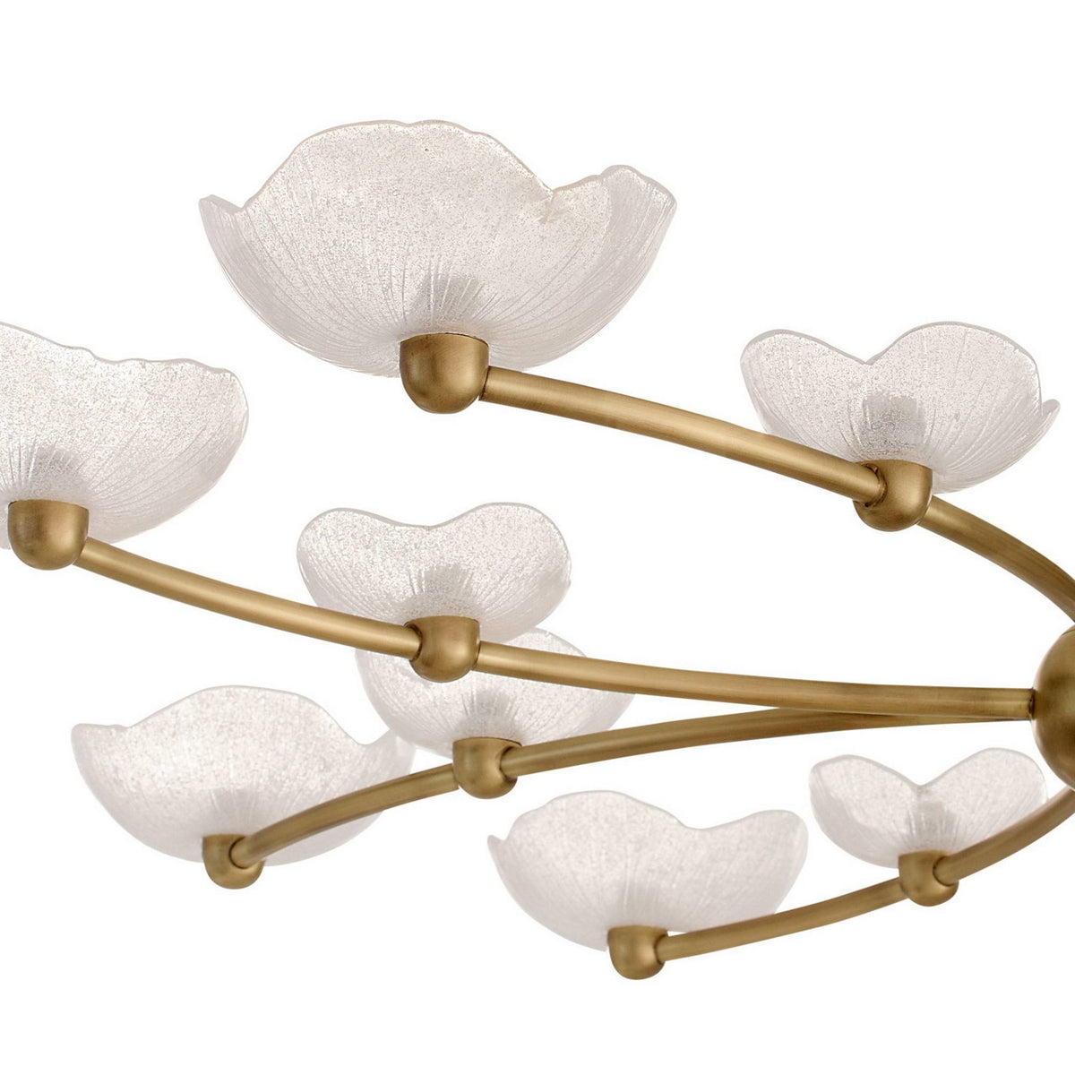 Arteriors - DLC51 - LED Suspendu - Fleurana - Givré/Laiton Antique