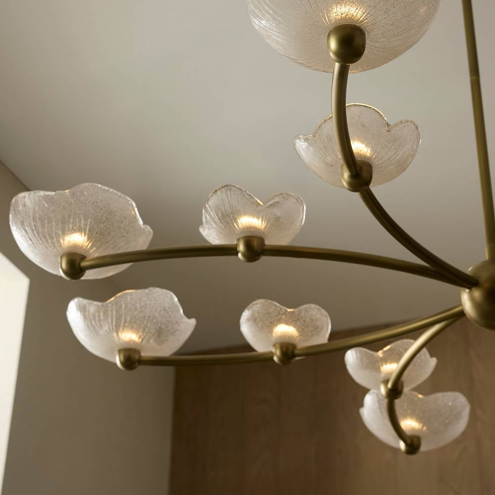 Arteriors - DLC51 - LED Suspendu - Fleurana - Givré/Laiton Antique