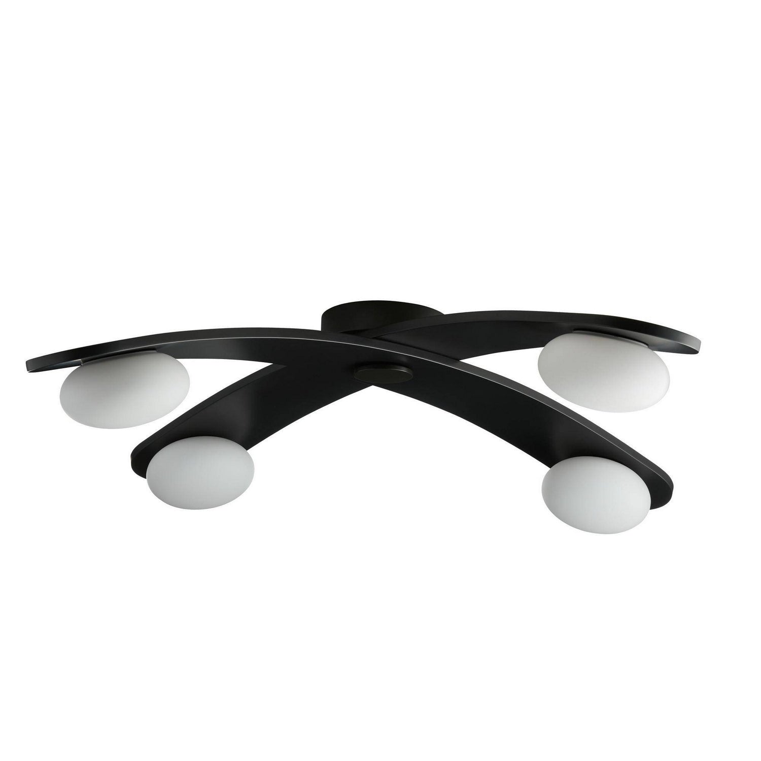 Arteriors - DFC26 - LED Flush Mount - Axia - Blackened Iron/Matte Opal