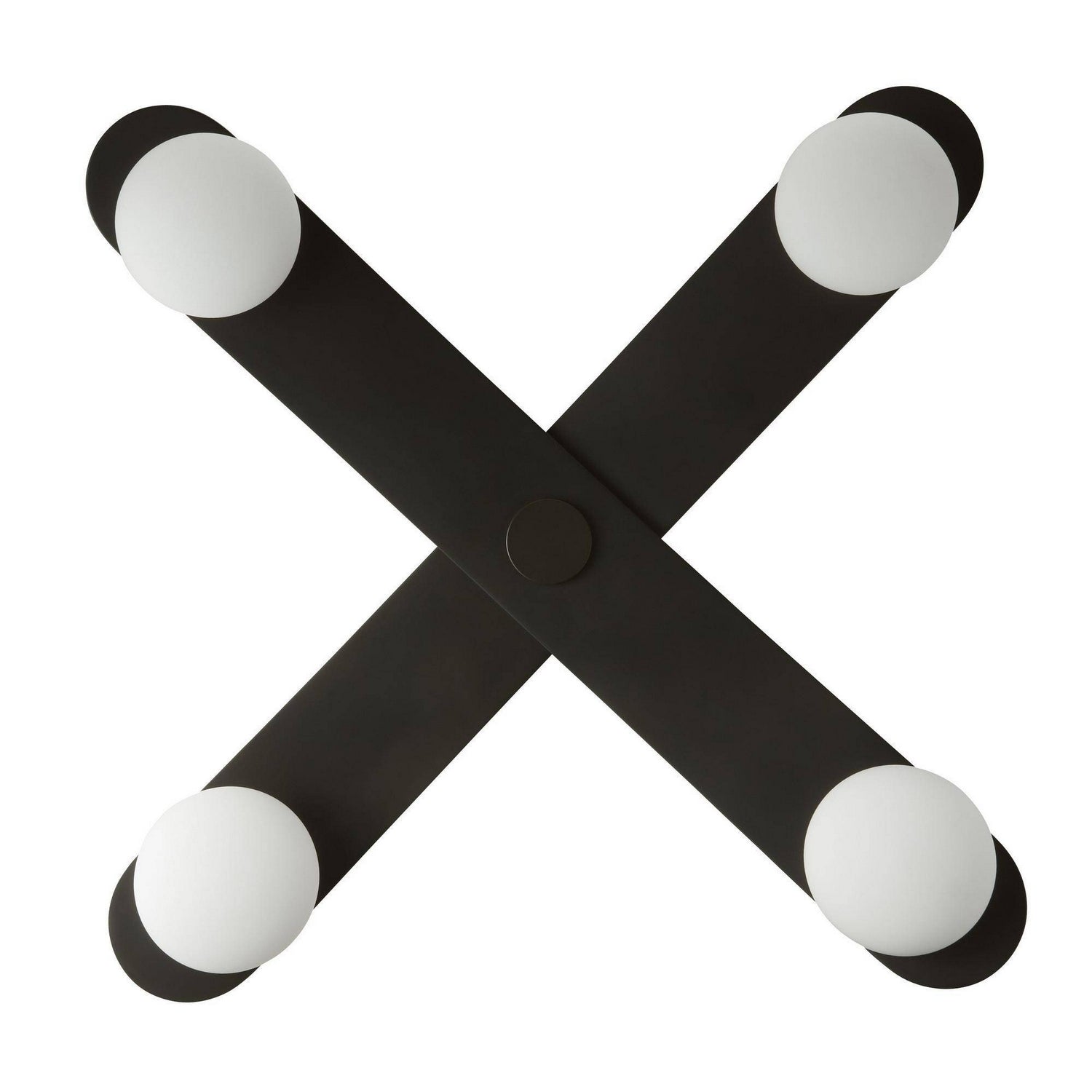 Arteriors - DFC26 - LED Flush Mount - Axia - Blackened Iron/Matte Opal
