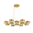 Arteriors - DLC50 - 12 Lumières Suspendu - Grille Wright - Laiton antique/Blanc