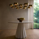 Arteriors - DLC50 - 12 Lumières Suspendu - Grille Wright - Laiton antique/Blanc