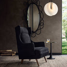 Arteriors - FRU16 - Chaise - Budell - Nubuck noir/Noyer foncé