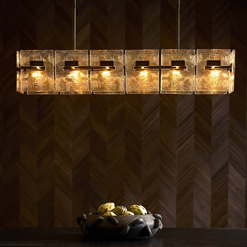 Arteriors - DLC49 - Six Lumières Linéaires Suspendu - Vetrina - Ombre fondue/Bronze anglais
