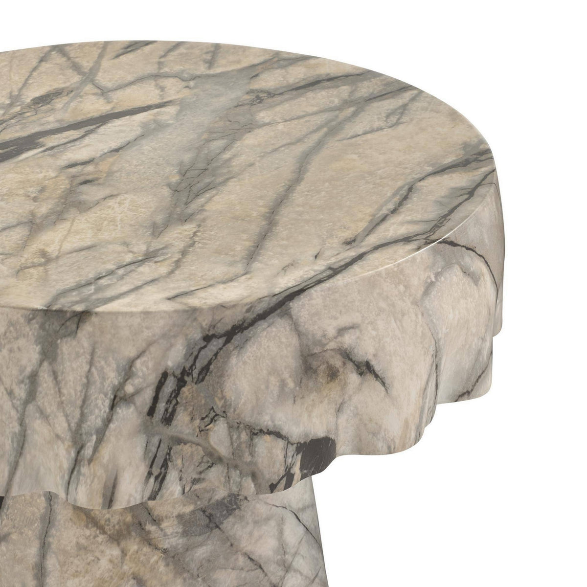 Arteriors - FES19 - Table d'appoint - Mirelle - Imitation marbre Mojave