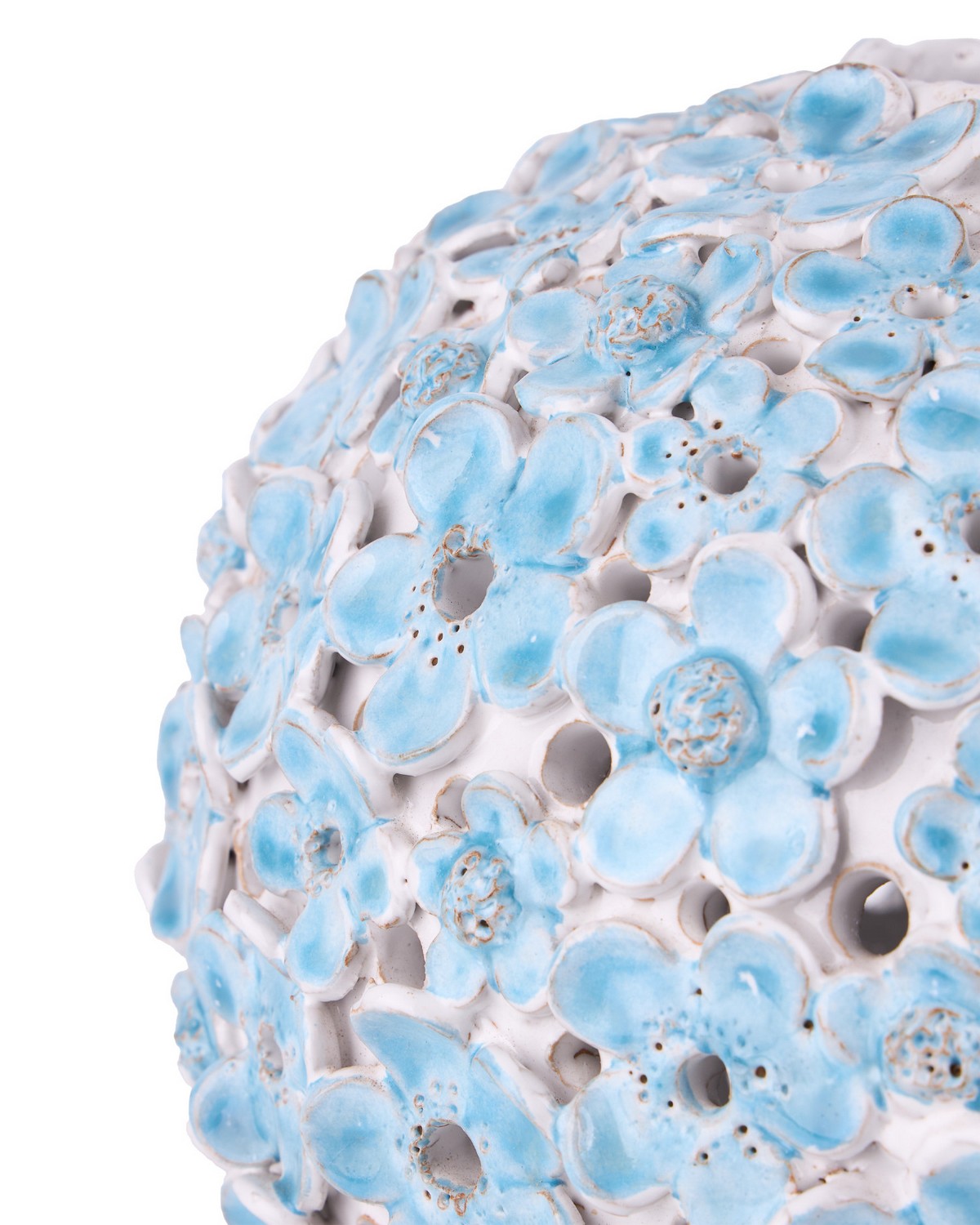 Vase Daisy Currey and Company 1200-1112, bleu clair et blanc