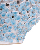 Vase Daisy Currey and Company 1200-1112, bleu clair et blanc