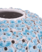 Vase Daisy Currey and Company 1200-1112, bleu clair et blanc