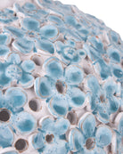 Vase Daisy Currey and Company 1200-1113, bleu clair et blanc